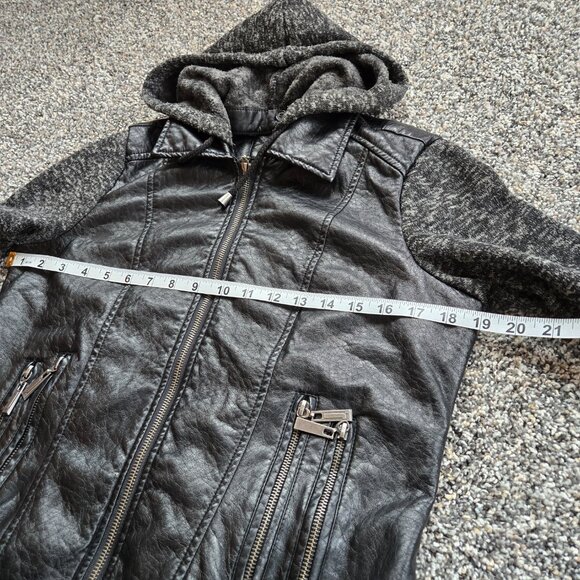 J2 Bomber Jacket w/ Hoodie in Soft Faux Leather Size M - Picture 12 of 14